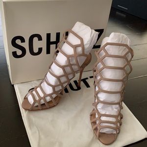 Schutz Juliana Suede Cage Sandals